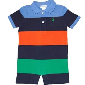 RALPH LAUREN STRIPED COTTON MESH SHORTALL